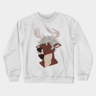 Anthro deer face Crewneck Sweatshirt